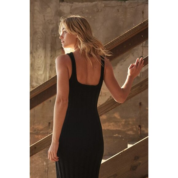 Free People Santos Black Sweater Midi Dress - Picture 4 of 7